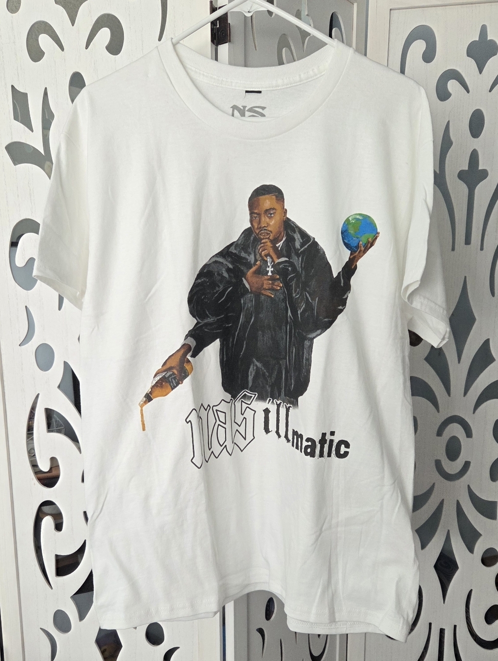 Nas Illmatic Graphic T Shirt Large White Hip Hop Rap Tee Streetwear